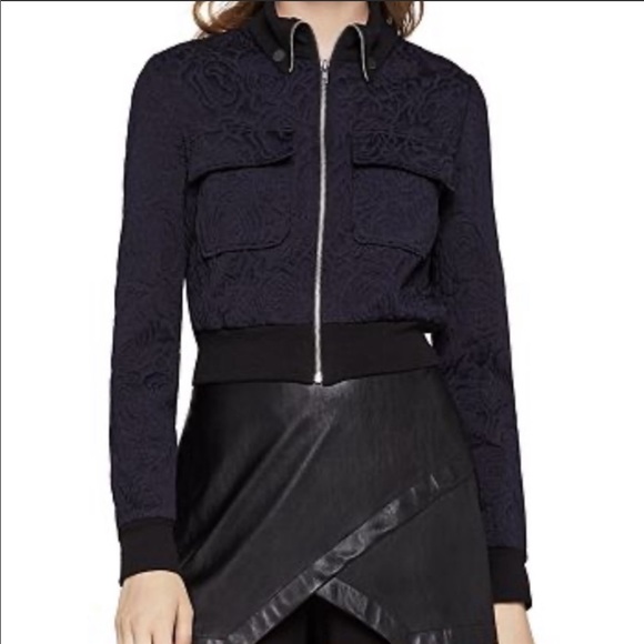 BCBGeneration Jackets & Blazers - BCBGeneration Rose Jacquard Cropped Bomber Jacket
